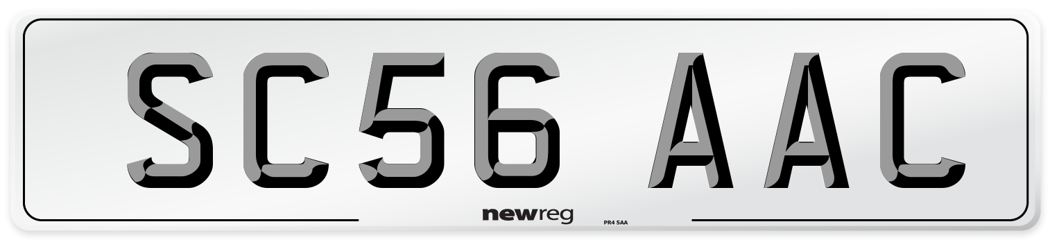 SC56 AAC Number Plate from New Reg